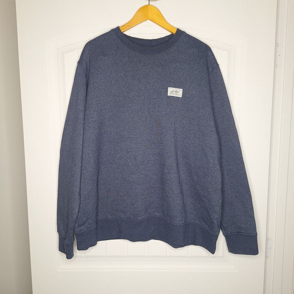 Eddie Bauer Men's Size 2XL Pullover Sweater Crew Neck Stretch Cotton Navy